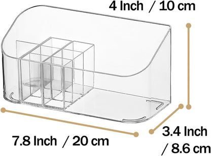 MORNITE Bathroom Medicine Cabinet Organizer Set, Narrow Compact Makeup Shelves Holder for Lipstick, Cosmetic, 2 Pcs Trays for Cabinet Door Wall, Vanity - Clear