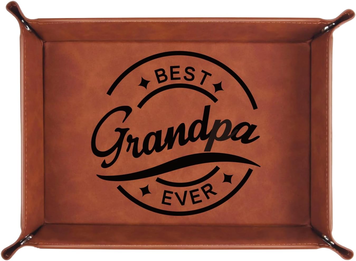To My Dad Gifts,Leather Tray Engraved Personalized Gifts Unique Dad Birthday Gifts from Daughter Son,Valet Tray Desktop Storage Organizer (I know DAD)