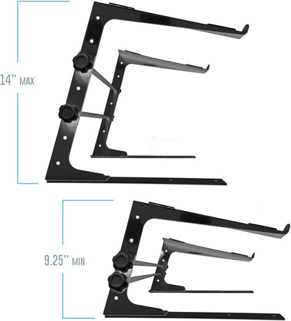 AXA AXCESSABLES DJ Laptop Stand with Travel Bag | Portable Foldable Aluminum Laptop Stand for Laptops up to 15 inches and 20lbs | No Assembly Required, Includes Carrying Bag