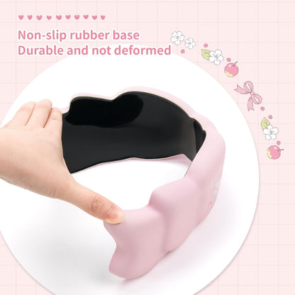 Kuitmor Memory Foam Bowknot Wrist Rest,Non-Slip Rubber Base Keyboard Wrist Rest for Gaming,or Home Office Work - FlowerCat