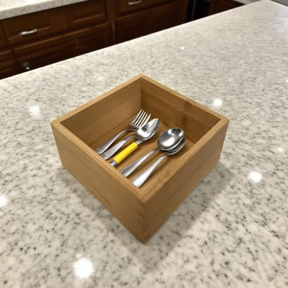 Bamboo Drawer Organizer - Kitchen Drawer Utensil Organizer Office Supplies Desk Organizer Makeup Silverware Tray Flatware Organization 12"*4"*2"