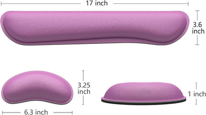 Dapesuom Enlarge Keyboard Wrist Rest, Cute Memory Foam Keyboard Wrist Cushion for Computer Desk Mats Support, Typing Pain Relief Ergonomic Mouse Pad Rests with Non-Slip Base for Gaming, Laptop, Purple