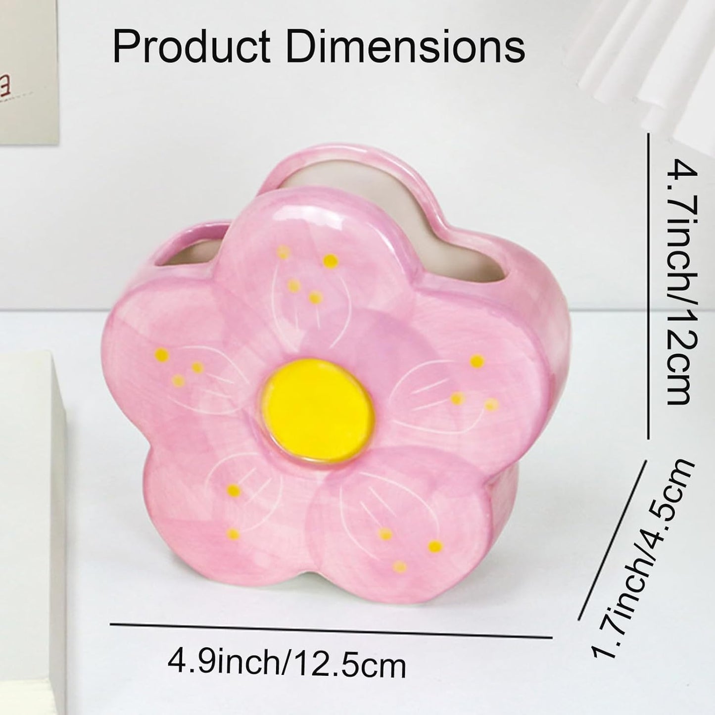 Pink Pencil Holder Pen Holder Office Desk Accessories Aesthetic Cute Flower Home Decor Makeup Brush Holder Vase Birthday Gifts for Women Vanity Toothbrush Holder Kawaii Kitchen Utensil Holder