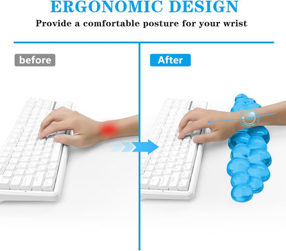 Gel Cloud Keyboard and Mouse Wrist Rest, Cute Wrist Support and Arm Support Keyboard Rest for Keyboard and Mouse Typing Pain Relief，Suitable for Office/Computer/Laptop/Gaming (Pink)