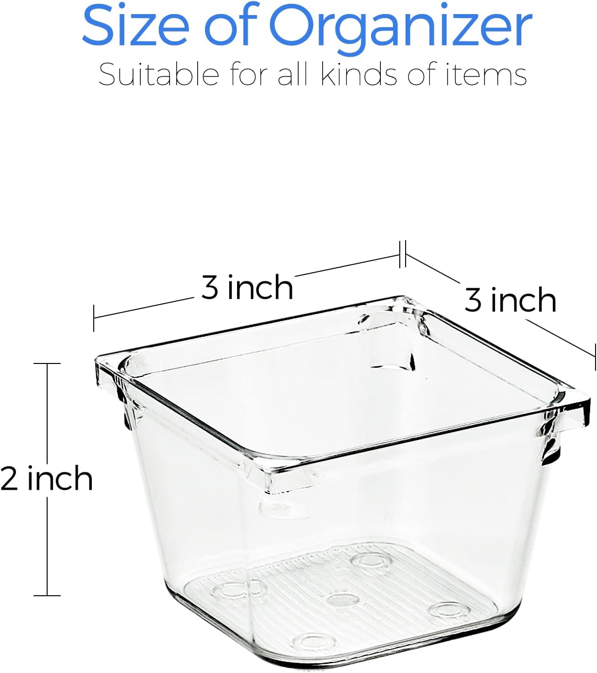 Ravinte 6 Pack Drawer Organizer - 6" X 9" Plastic Storage Bins, Acrylic Organizers with Non-Slip Pads Clear Desk Storage Tray for Makeup, Jewelries, Kitchen Utensils, Bathroom and Office