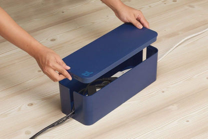 Bluelounge CableBox Mini Cable Management with Small Surge Protector, Black (CBM-BL)