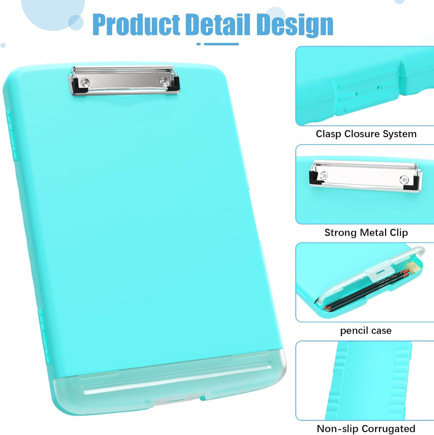 Hongri Clipboard with Storage with Pen Holder, Folder Nursing Clip Board 8.5 x 11 Foilo-Side Opening, High Capacity, Light Weight for Teachers, Classroom. Size 14 x 9.6 x 1.2 in(Pink)