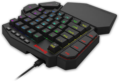 Redragon K585 DITI Wired One-Handed RGB Mechanical Gaming Keyboard, 42 Keys Type-C Professional Gaming Keypad w/Upgraded Hot-Swappable Socket, 7 Onboard Macro Keys & Detachable Wrist Rest