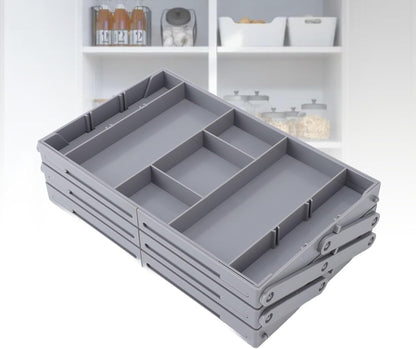 Sanpyl Drawer Organizer, Multi Layer Drawer Foldable Storage Box for Dresser Bathroom Kitchen Office, Expandable Folding Jewelry Organizer Tray (2 Layers)