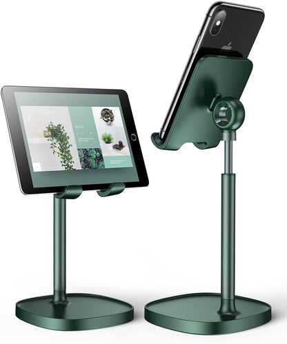 LISEN Cell Phone Stand Phone Holder for Desk Office Decor, Office Desk Accessories Women PC Gaming Essentials iPhone Stand Gadgets Men Gifts for Mom Fit OtterBox Case Switch iPad Air Tablet 4-10 in