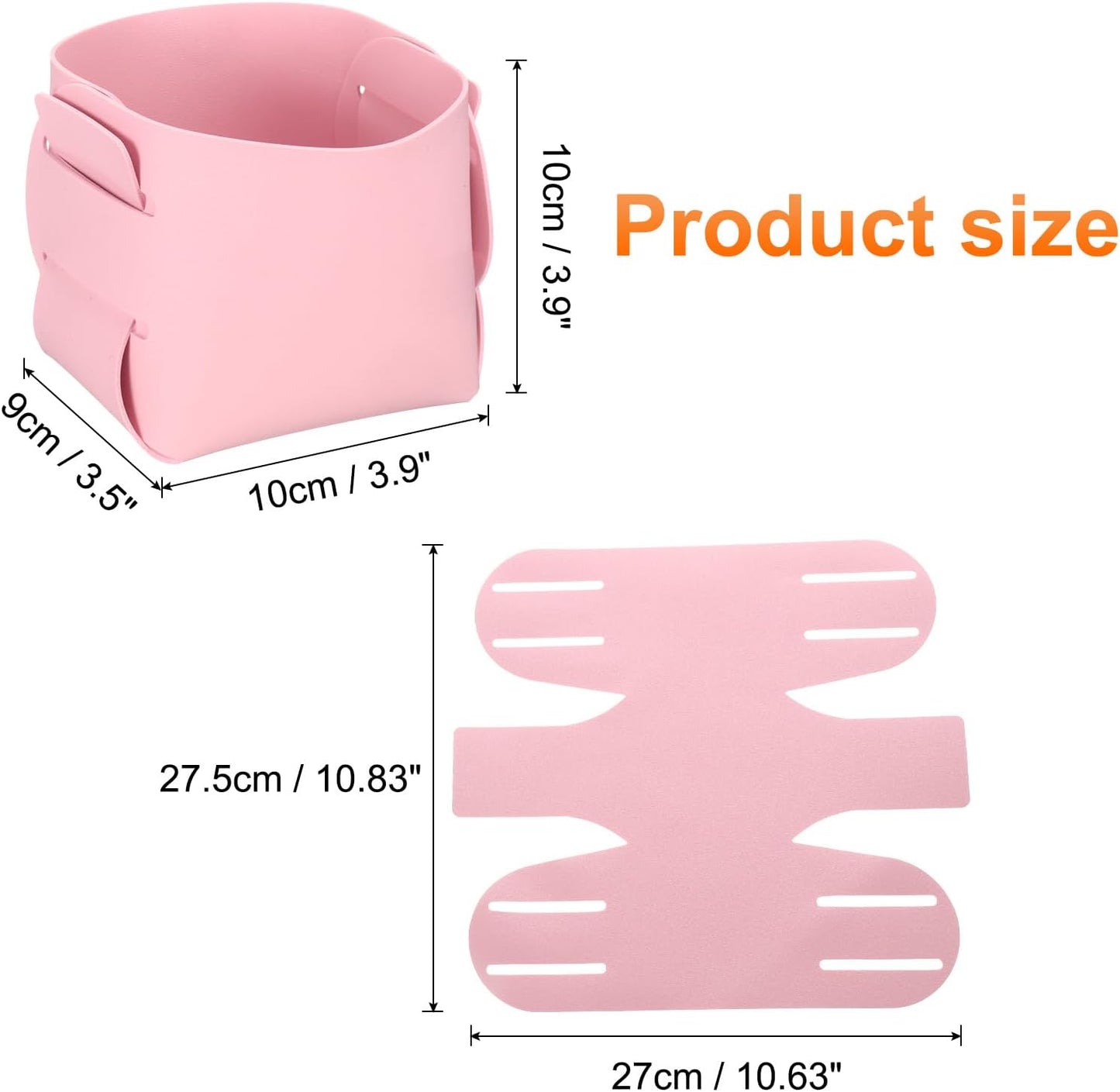 uxcell Valet Tray Organizer, PU Leather Desktop Storage Organizer Box Tray Entryway Table Bedside Nightstand Catchall Vanity Tray for Jewelry Key Coin Watch Wallet (Pink)