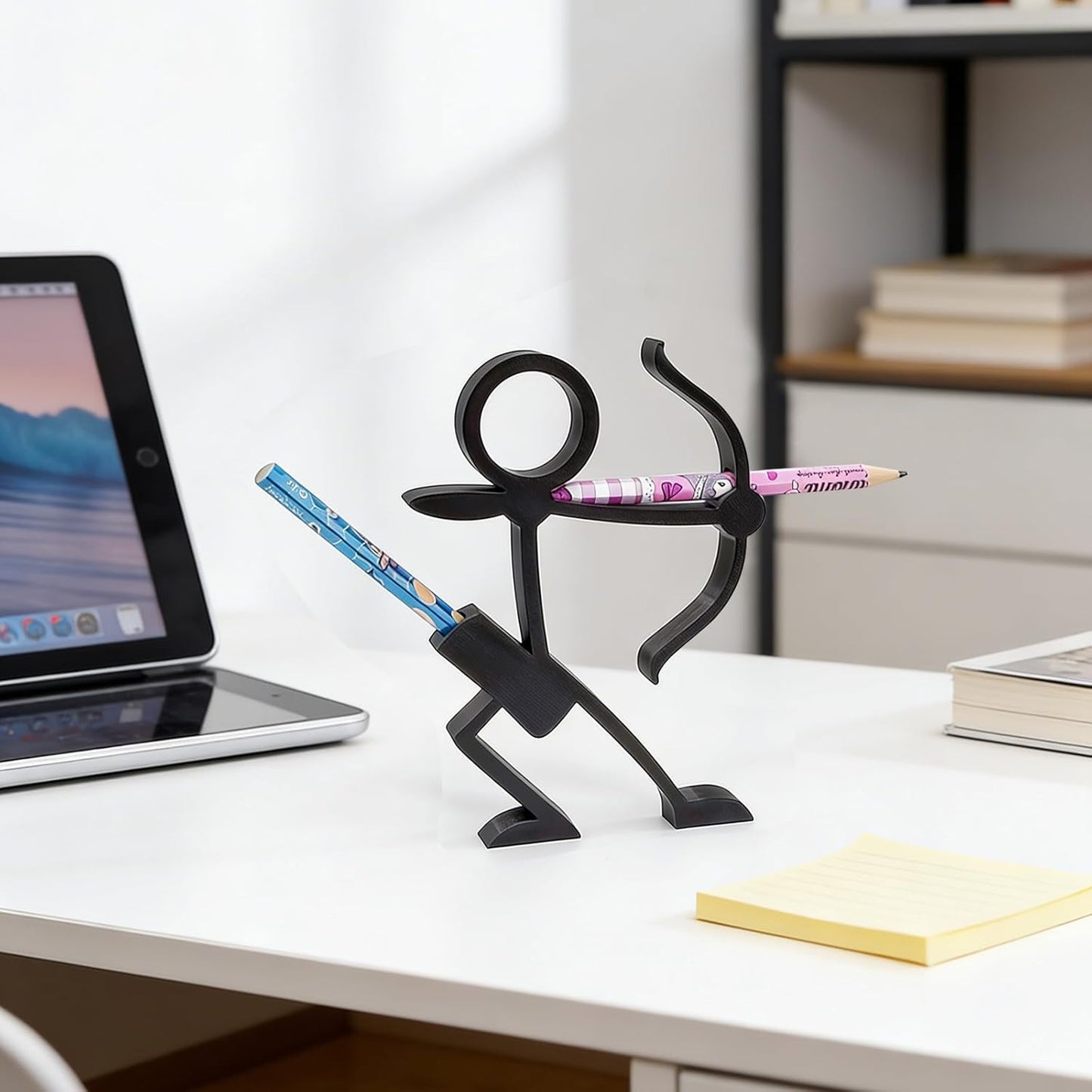 Funny Archer Pencil Holder, 3D Pen Desk Decor Cool Office Desk Organizer for Pencils Pens Creative Office Display Decorations (Archer)