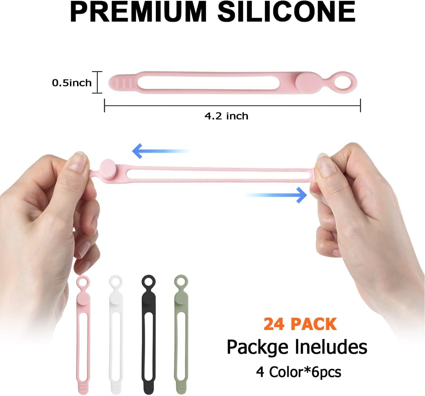 Silicone Cable Organizer Clips with Extra Strong Adhesive – No Slip Wire Holder for Charging Cables, USB, Earphones – Desk, Office, Home & Car Cable Management