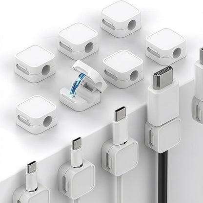 12 Pack Magnetic Cable Clips, Desk Cable Management Clips, Cord Organizer for Home Office Desk Phone Car Wall Desktop Nightstand -Black