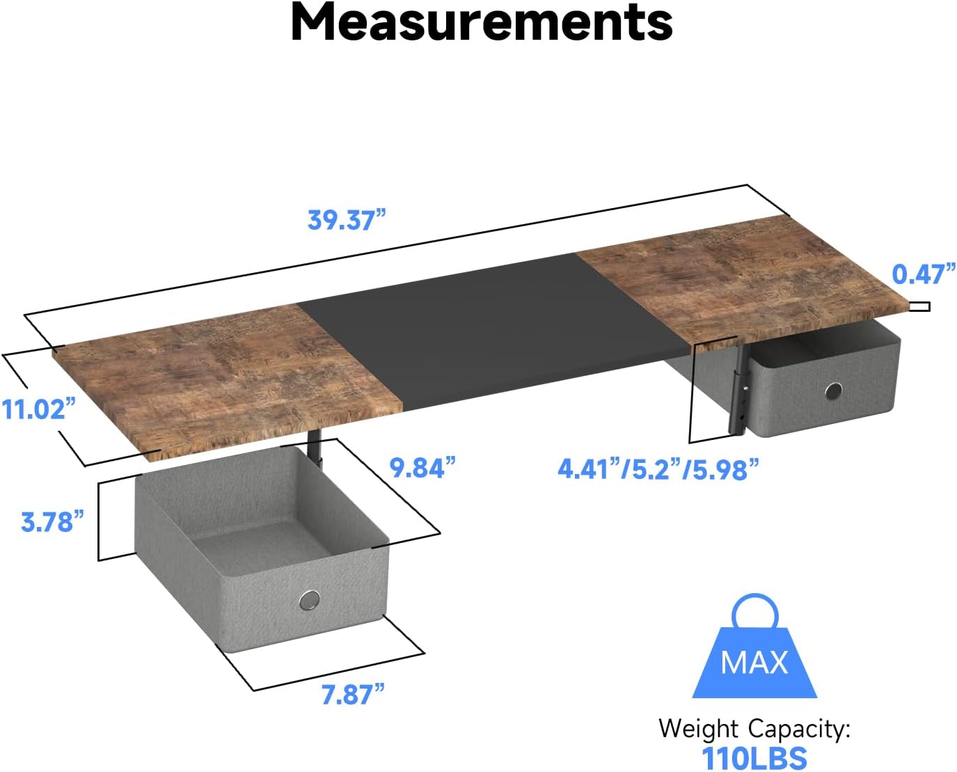 suptek Dual Monitor Stand Riser, 32.28Inch Large Monitor Stands for 2 Monitors, Computer Monitor Stand, Wooden Desktop Oraganizer Shelf for Office Desk Computer,TV,Laptop