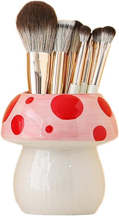 Generic Ceramic Mushroom Pencil Holder, Pink