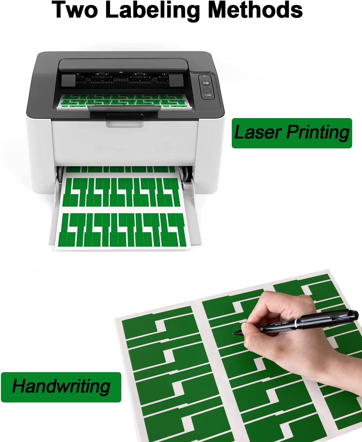 270 Pcs Cable Labels - 9 Colors, Waterproof, Self-Adhesive, Tear Resistant Wire Labels for Electronics & Laser Printer