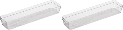 Oggi Set of 5 Clear Drawer Organizers - (1) 3x6.25, (2) 3x9.5, (2) 3x12.5 - Ideal for Organizing Kitchen Drawers, Office, Desk, Silverware, Kitchen Utensils, Cosmetics and Bathrooms