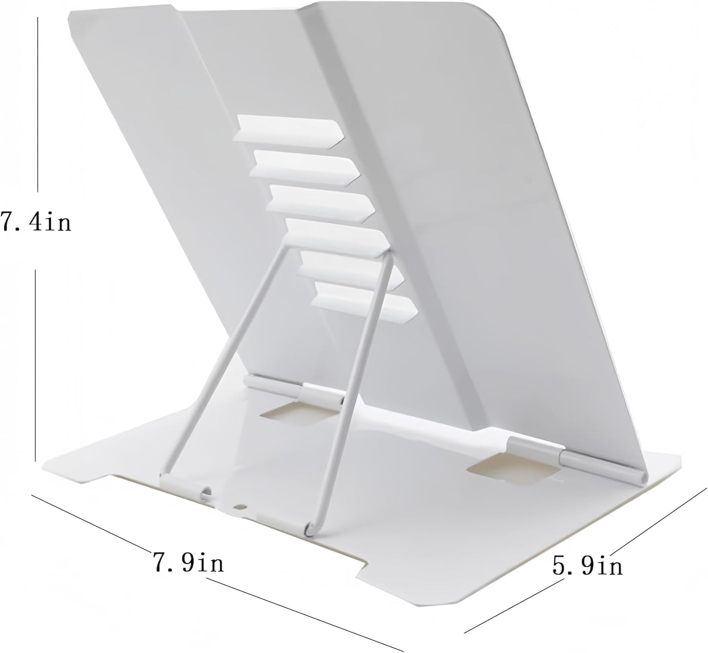 Azheeujy Metal Book Stand Folding Reading Book Holder with 6 Adjustable Angles and Paper Page Clip,Sturdy Desktop Book Holder for Cookbook,Magazine,Textbooks,Document,Music Book,Laptop,Tablet (Black)