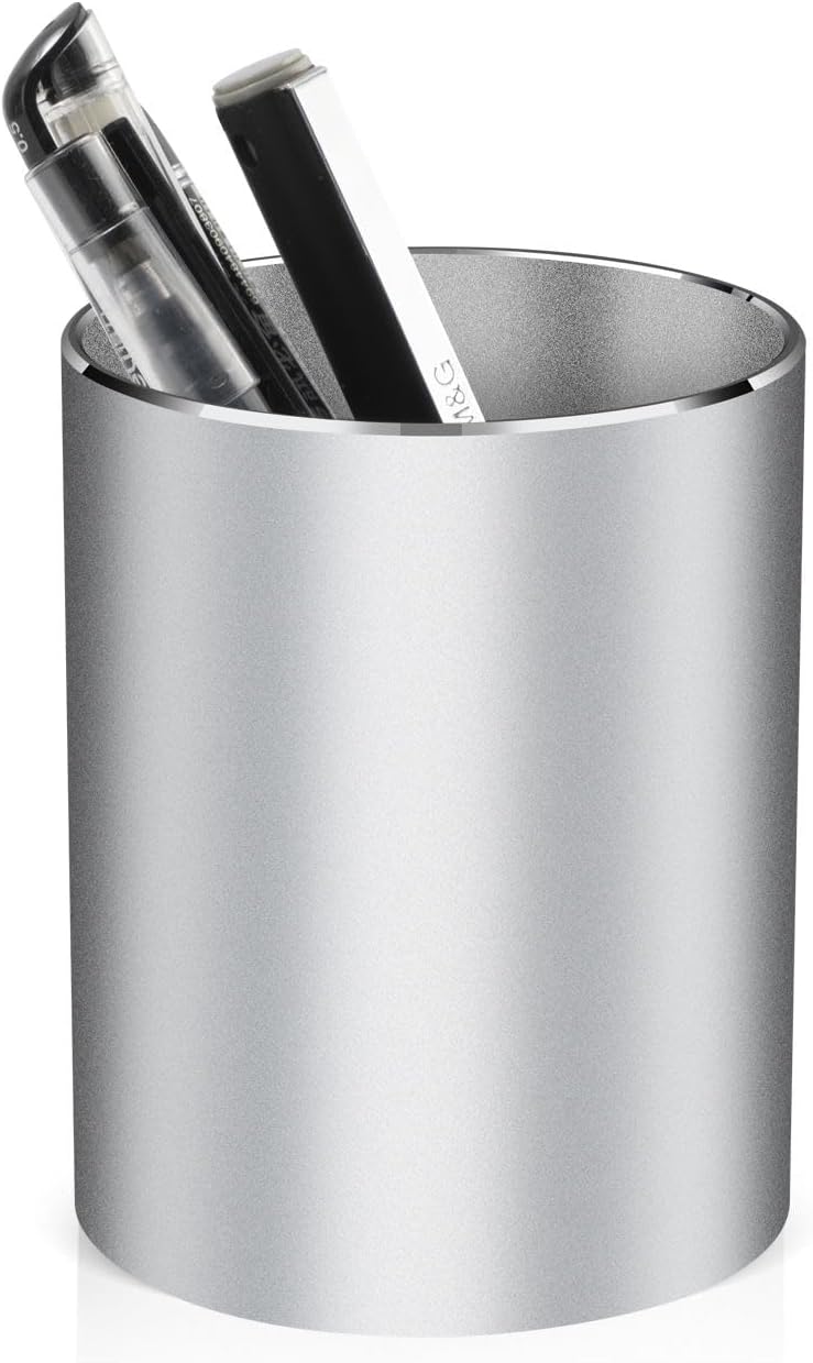 Pen holder, aluminum alloy waterproof pen holder, desktop simple and modern minimalist, multifunctional office supplies for families, kids and schools (blue)