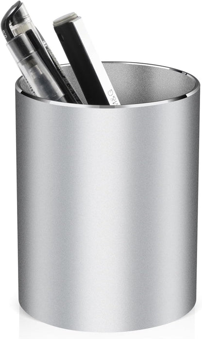 Pen holder, aluminum alloy waterproof pen holder, desktop simple and modern minimalist, multifunctional office supplies for families, kids and schools (blue)