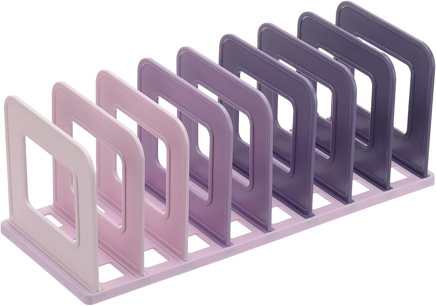 PATIKIL Vertical File Organizer, 8 Slots Desk File Organizer Vertical Upright Holder Plastic Adjustable Shelf Dividers for Desktop Sorter Office Magazine Rack Stand Bookshelf, Green
