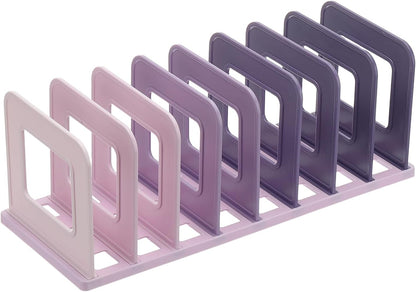PATIKIL Vertical File Organizer, 8 Slots Desk File Organizer Vertical Upright Holder Plastic Adjustable Shelf Dividers for Desktop Sorter Office Magazine Rack Stand Bookshelf, Green