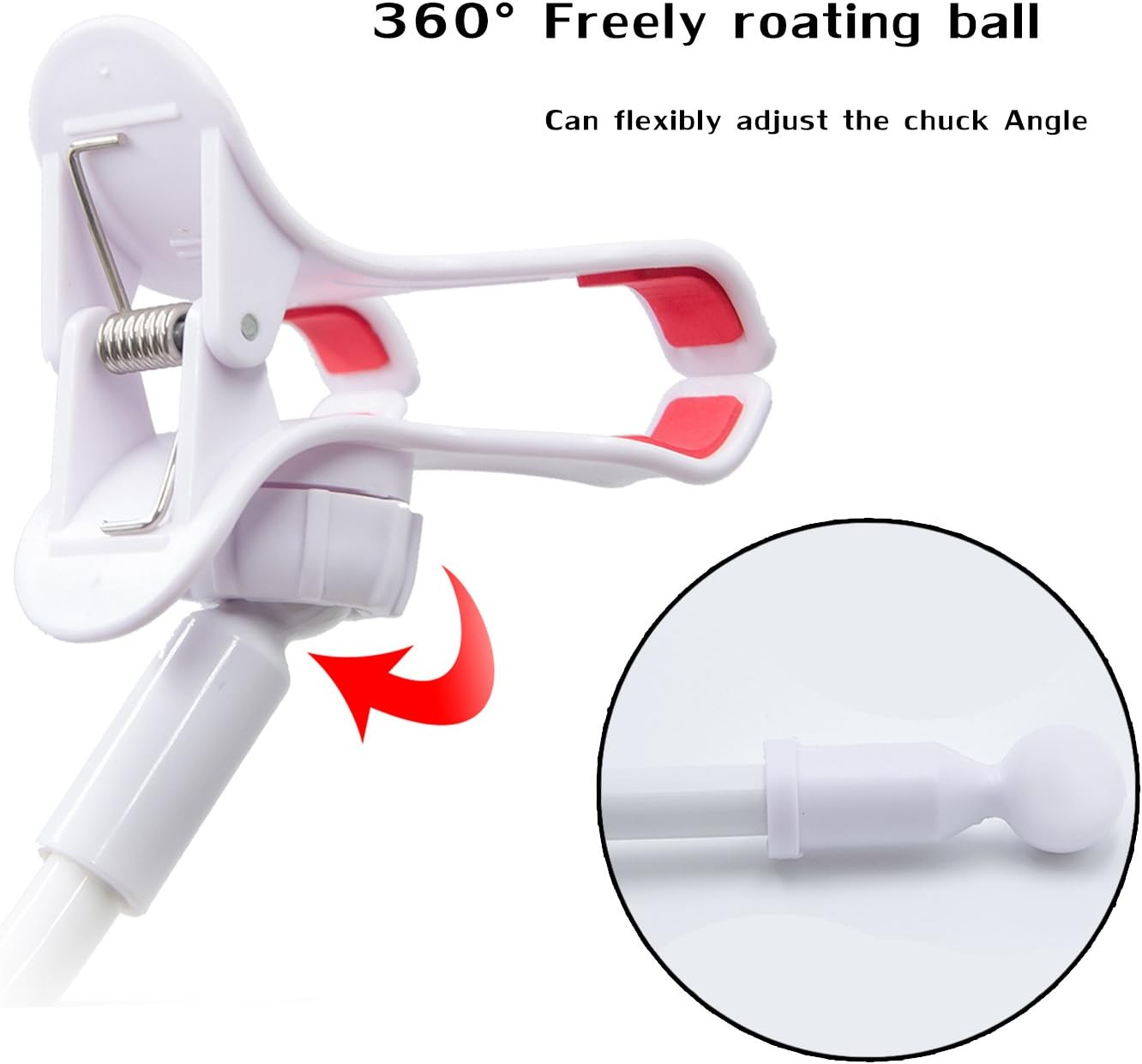 Cell Phone Holder, Universal Lazy Bracket Mobile Phone Stand, Flexible Gooseneck Long Arm Clip (White)