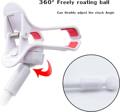 Cell Phone Holder, Universal Lazy Bracket Mobile Phone Stand, Flexible Gooseneck Long Arm Clip (White)