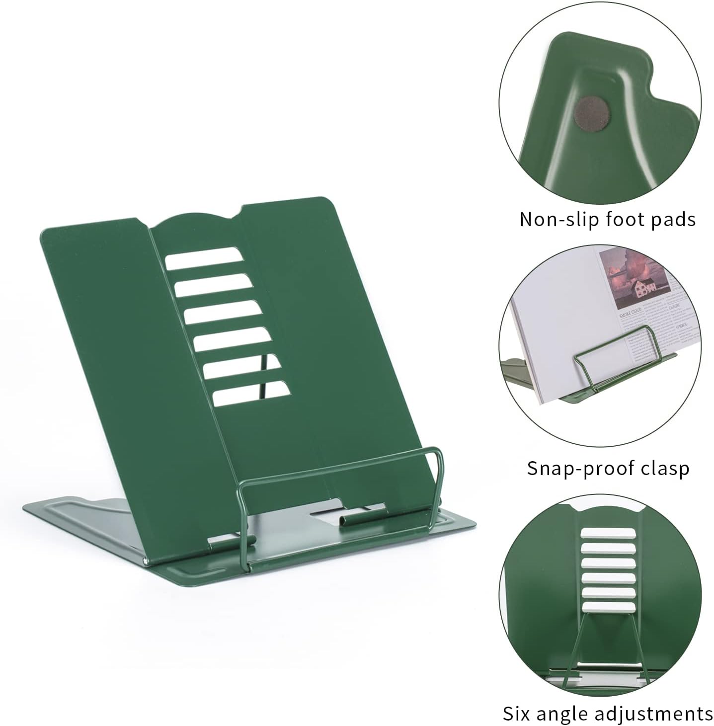 Camelmother Metal Book Holder Adjustable Book Stand for Reading