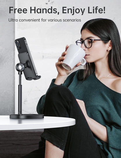 LISEN Cell Phone Stand Phone Holder for Desk Office Decor, Office Desk Accessories Women PC Gaming Essentials iPhone Stand Gadgets Men Gifts for Mom Fit OtterBox Case Switch iPad Air Tablet 4-10 in