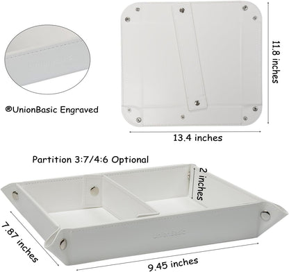 UnionBasic Medium Valet Tray, Jewelry Tray for Rings Watches Earrings, Entryway Catchall Caddy for Coins Keys Change, Nightstand Bedside Valet Holder, Trays for Electronic Gadgets, Candy Pink Plus - Colors A