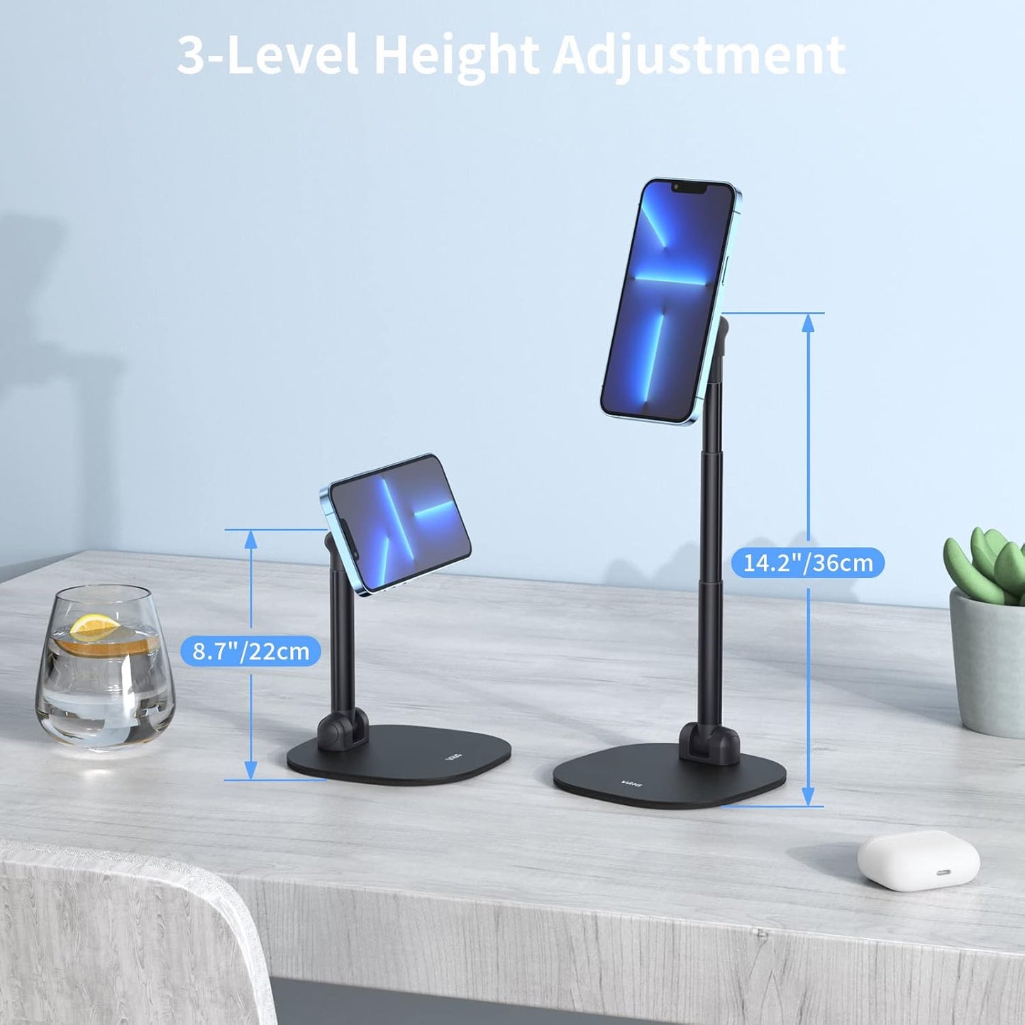 VRIG Magnetic Wireless Charger Phone Stand 360°Rotation Desktop Phone Holder Adjustable Cell Phone Stand for iPhone 17/17pro/16/15/14/13 Series Foldable Wireless Charging Station for Android/AirPod