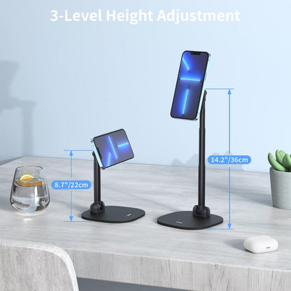 VRIG Magnetic Wireless Charger Phone Stand 360°Rotation Desktop Phone Holder Adjustable Cell Phone Stand for iPhone 17/17pro/16/15/14/13 Series Foldable Wireless Charging Station for Android/AirPod