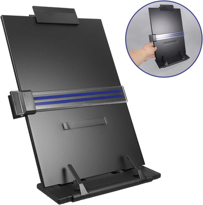 VALICLUD Adjustable Desktop Document Holder Reading Rack Paper Stand Tabletop Copy Stand for Office Desk Use Black