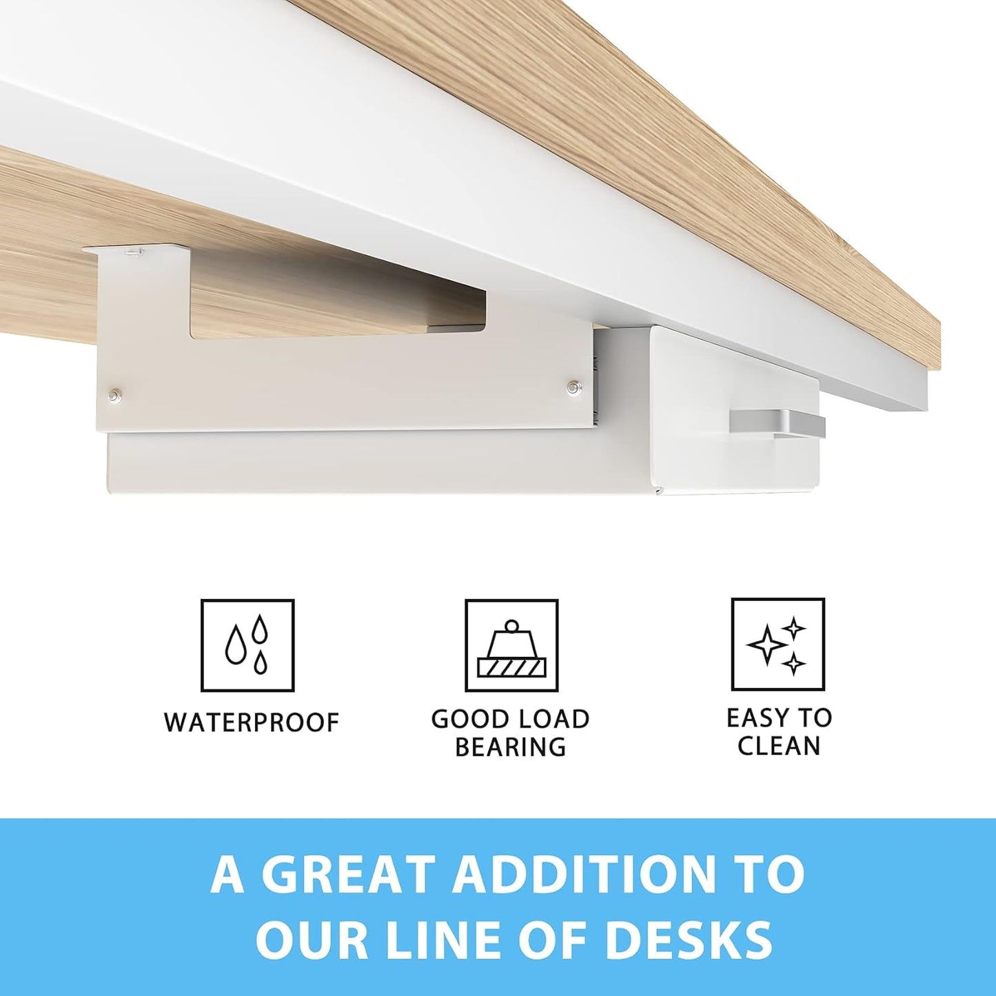 Gome Under Desk Pull-Out Drawer - Storage Organizer Office Mounted, Easy Slide-Out Pencil Drawer for Saving Space, Under Flat-Top Desk Storage Ideal for Sit-Stand Workstation