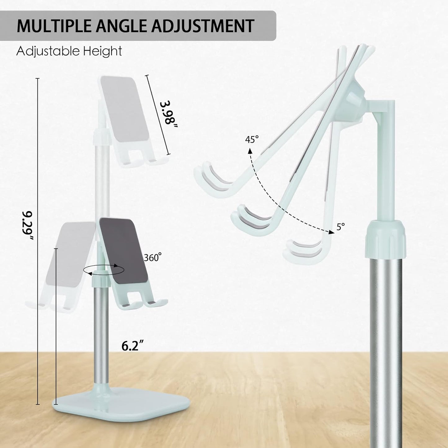 Doboli Cell Phone Stand, Phone Stand for Desk, Phone Holder Stand Compatible with iPhone and All Mobile Phones Tablet, Gifts for Adults Women Men Mom Wife, Black