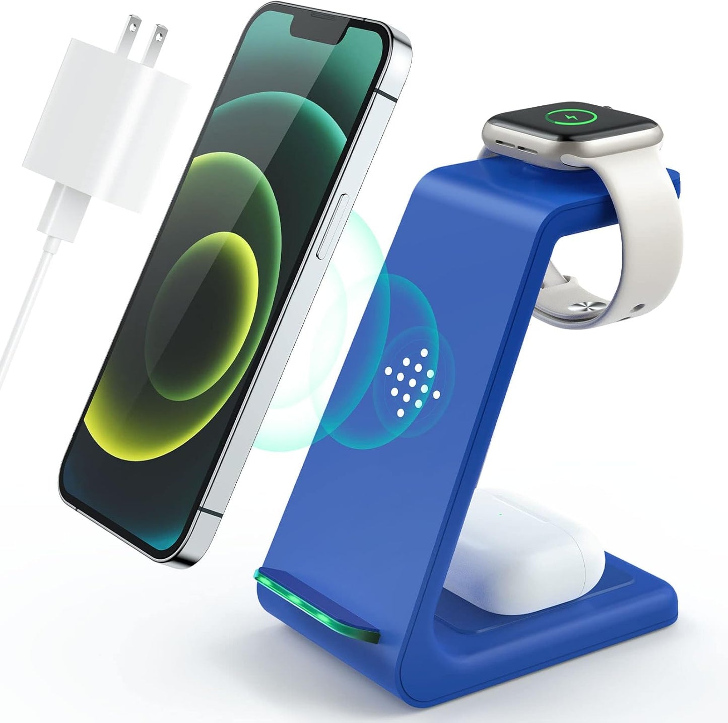 3 in 1 Wireless Charging Station, 2026 Upgraded Fast Desk Charger Station for iPhone 17 16 15 14 13 12 Pro Max Plus, Charger Stand for Apple Watch 10 9 8 7 6 5 4 3 2 SE, Airpods 4 3 2 Pro(Black)