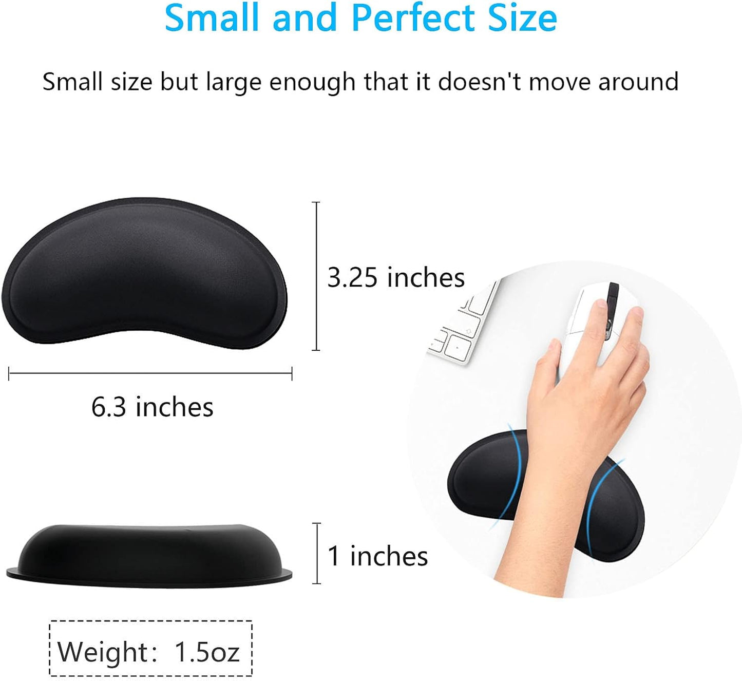 Dapesuom Keyboard Wrist Rest Set, Cute PU Leather Wrist Cushion for Computer Keyboard and Mousepad, Memory Foam Mouse Pad Rests Support with Non-Slip Base for Typing Pain Relief Laptop, Colonial White