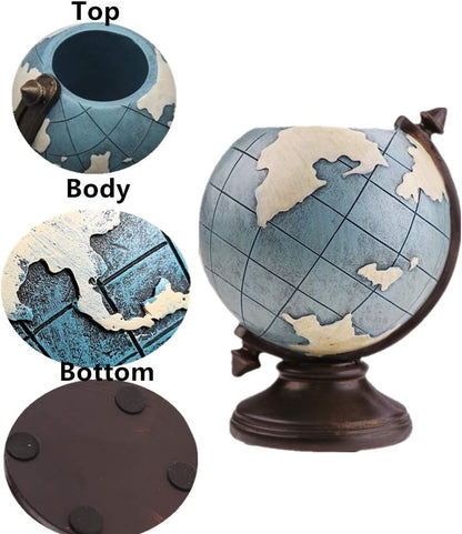 MUAMAX Globe Pen Pencil Holder for Desk Pen Organizer for Desk Desktop Organizer Pencil Cup Pot Desktop Accessories for Home Office School