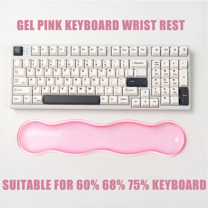 Ergonomic Gel Keyboard and Mouse Wrist Rest Set – Clear Wrist Rest for Computer Keyboard 60%/68%/75%, Comfort & Support for Typing and Gaming (Grey Purple)