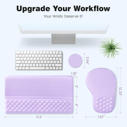 Ospelelf Ergonomic Mouse Pad and Keyboard Stand Wrist Rest Set, Memory Foam Comfort, Pain Relief for Typing, Office Desk Accessories, Moonlit Blossoms