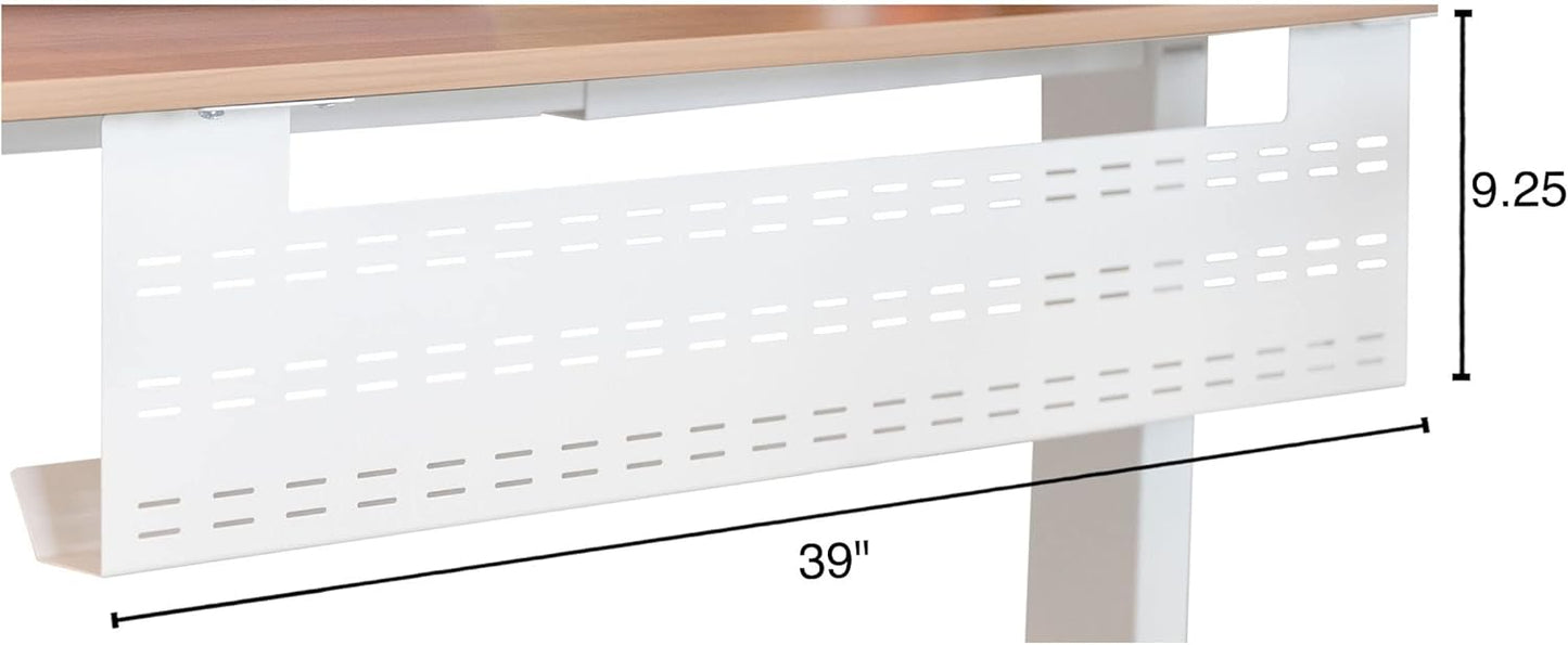 Stand Up Desk Store Under Desk Cable Management Tray Black Horizontal Computer Cord Raceway and Modesty Panel (Black, 39")