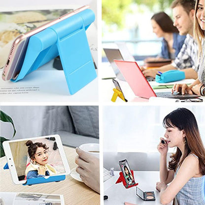 4Pcs Cell Phone Stand Holder for Desk Adjustable Compatible with iPhone 14 13 12 11 8 Pro Max SE XS XR Plus Samsung Galaxy Note20 S20 S10 S9 S8 Cell Phone Holder Foldable (4 Color)
