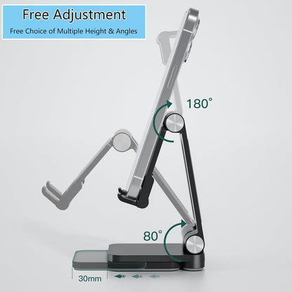 Fanlory Folding Cell Phone Stand,Laptop Stand, Adjustable Height and Angle Foldable Cell Phone Stand Holder for Desk, Taller iPhone Stand Compatible with 4-11" Smartphones Tablet Laptop,Gift for Mom
