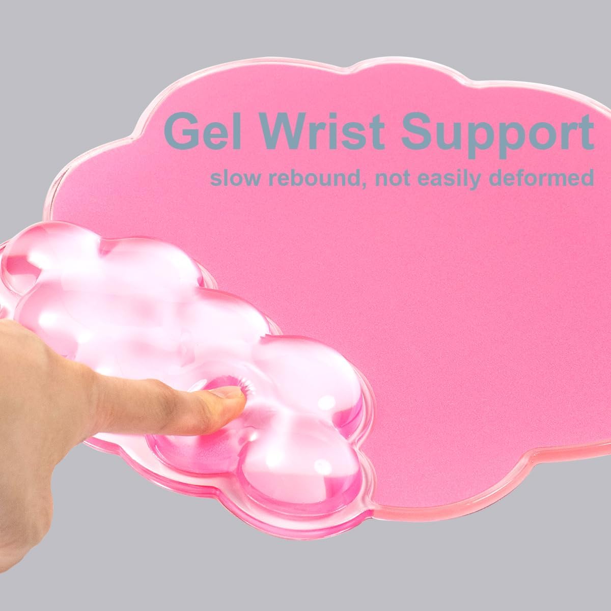 Gel Wrist Rest and Cloud Mouse Pad Support for Keyboard and Mouse - Ergonomic Pink Keyboard Wrist Pad Set for Typing Pain Relief/Computer/Laptop/Gaming/Home/Office (Cloud Shape, Gradient Blue Pink)