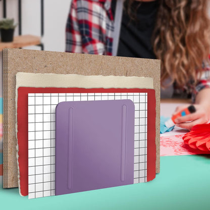 Acrimet 4-Section Vertical Metal File Sorter, Desktop File Organizer for Papers, Folders & Documents, Space-Saving Office Organizer, Purple