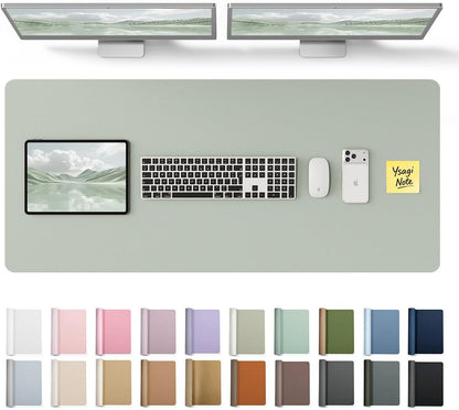 YSAGi Leather Desk Protector, Office Mat, Large Mouse Mat, Non-Slip PU Leather Blotter, Laptop Pad, Waterproof Writing Pad for Office and Home (Light Pink, 23.6" x 13.8") - Colors A