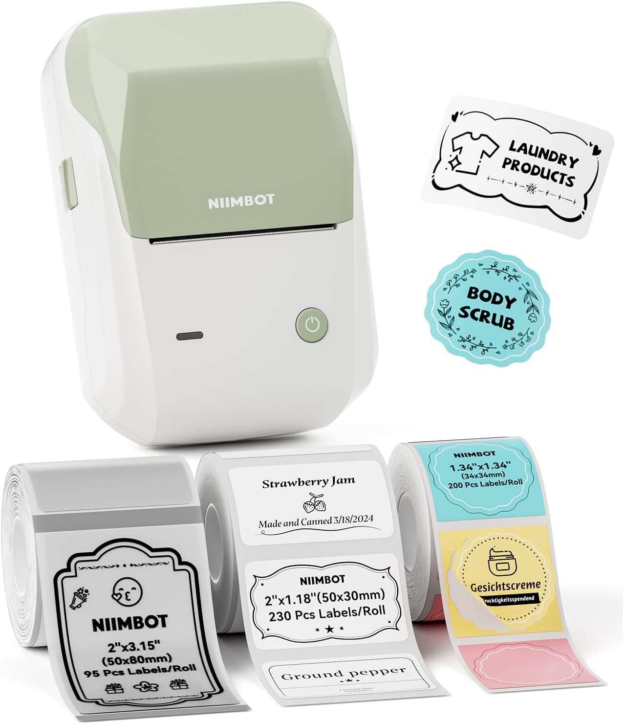 NIIMBOT B1 Label Maker Machine, Thermal Label Printer Easy to Use for Office, Home, Business, Came with 1 Roll White Label(Blue)