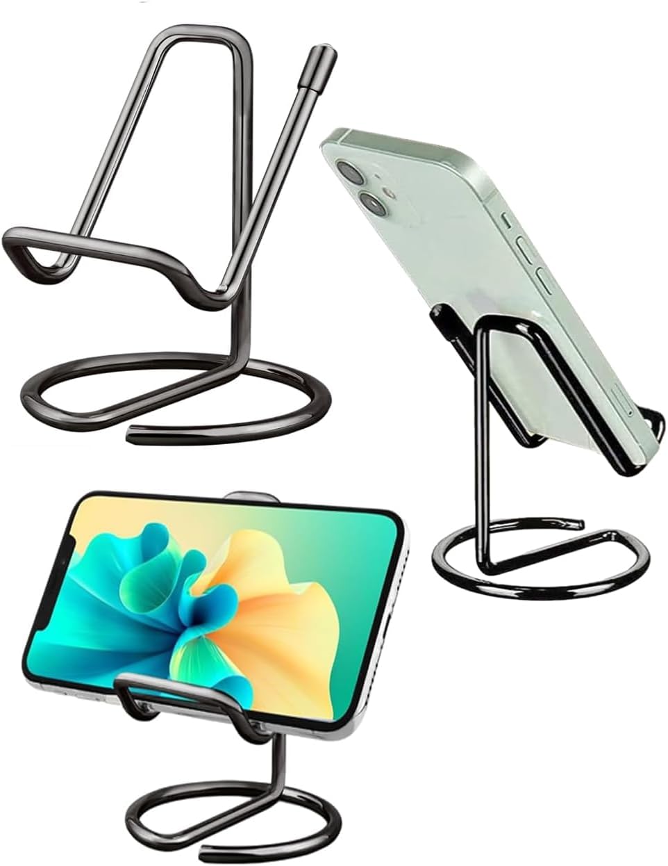 Cell Phone Stand for Desk, Metal Mobile Phone Stand Holder, Cute Rose Gold Cell Phone Display Holder Phone Dock Compatible with All Mobile Phones, iPhone, Switch, iPad (Rose Gold, 1 Pack)